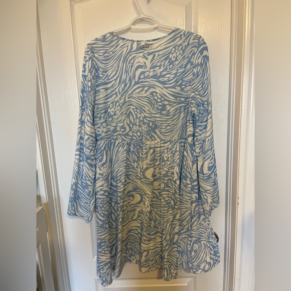 NWT Maaji white and blue boho tunic or coverup size L - Picture 10 of 14
